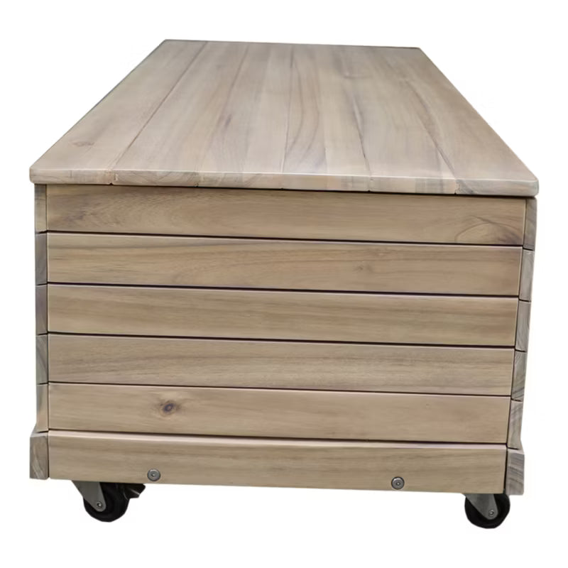 Hyndeboks Riveo 115x46,2 cm Natur Hvid med Hjul