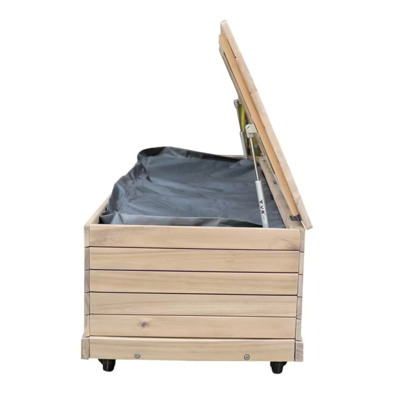 Hyndeboks Riveo 115x46,2 cm Natur Hvid med Hjul