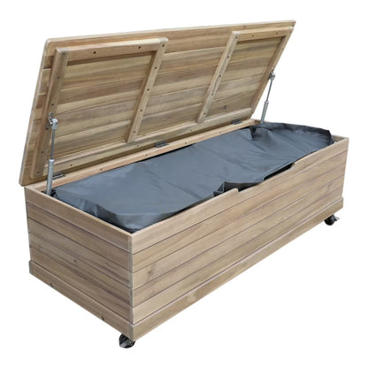 Hyndeboks Riveo 115x46,2 cm Natur Hvid med Hjul