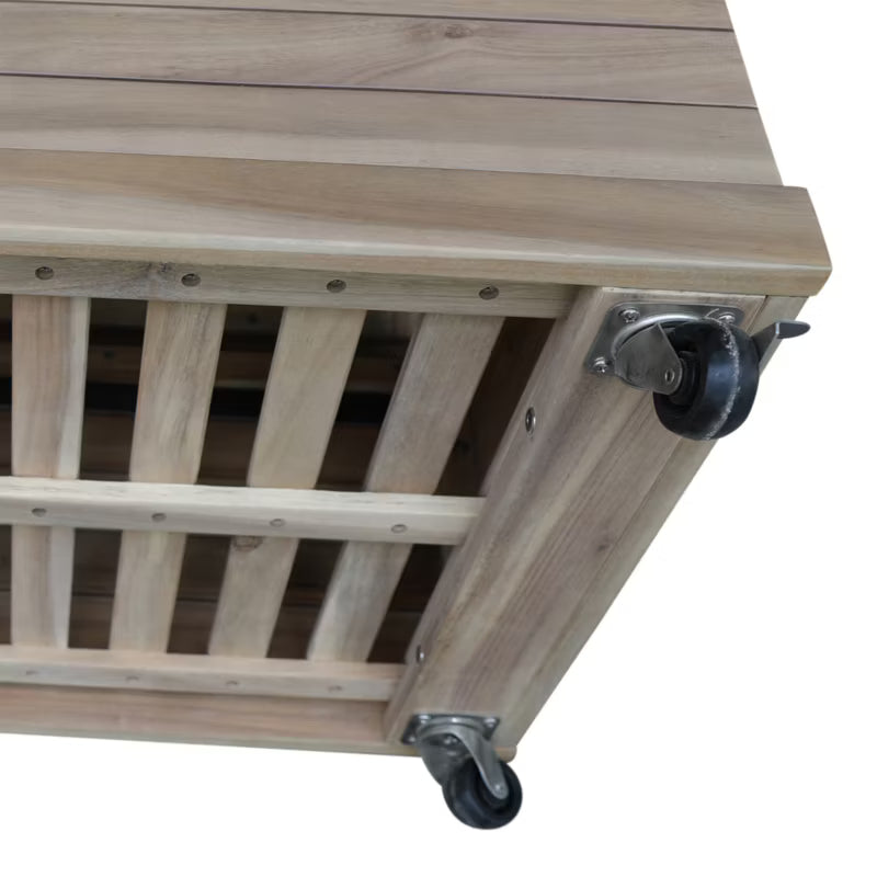 Hyndeboks Riveo 115x46,2 cm Natur Hvid med Hjul