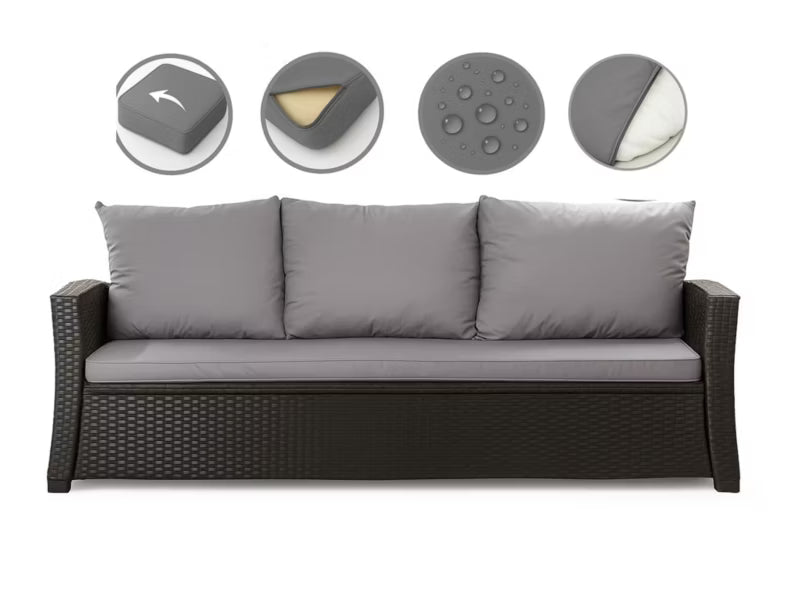 Hyndesæt til 3-personers Havesofa 160x60 cm Grå