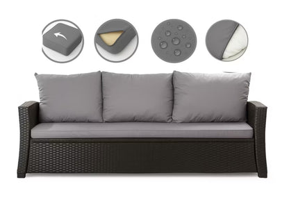 Hyndesæt til Havesofa 3-Personers 160x50 cm Grå
