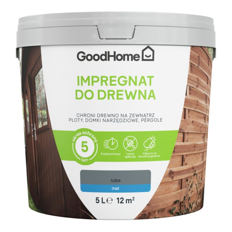 GoodHome grå træimprægnering 5 l