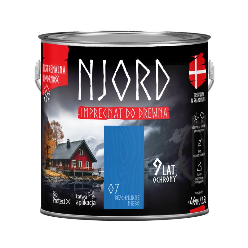Njord træimprægnering i farven klar himmel 2,5 l