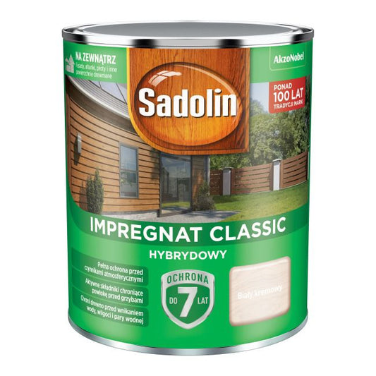 Sadolin hybrid træimpregnering hvid cremet 0,75 l