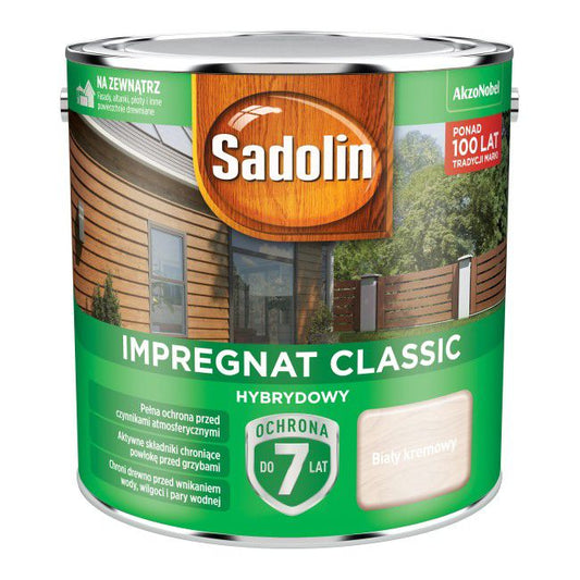 Sadolin hybrid træimpregnering hvid cremet 2,5 l