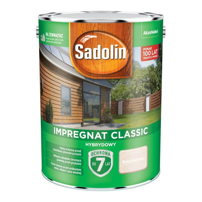 Sadolin hybrid træimprægnering hvid cremet 4,5 l
