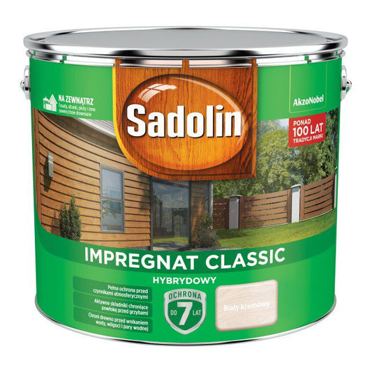 Sadolin hybrid træimprægnering hvid cremet 9 l
