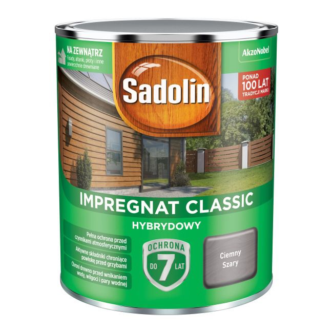 Sadolin hybrid træimprægnering mørkegrå 0,75 l
