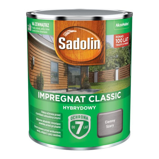 Sadolin hybrid træimprægnering mørkegrå 0,75 l