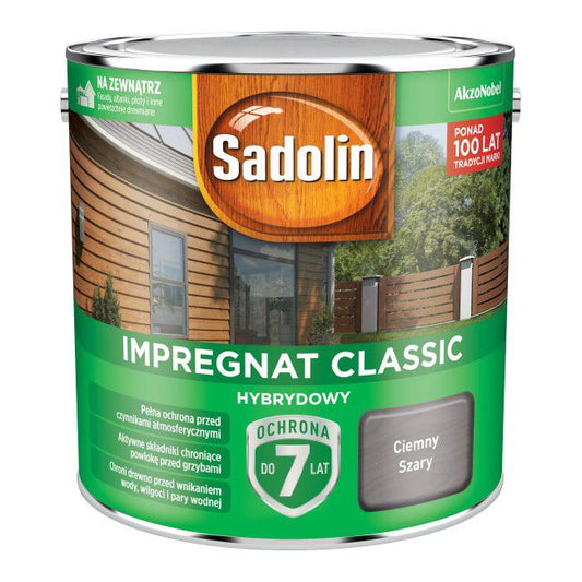 Sadolin hybrid træimprægnering i mørkegrå 2,5 l