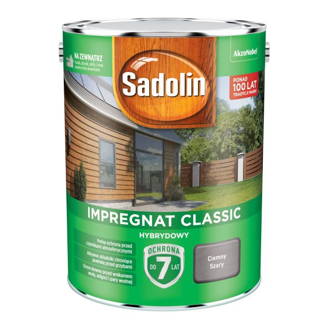 Sadolin hybrid træimpregnering mørkegrå 4,5 l