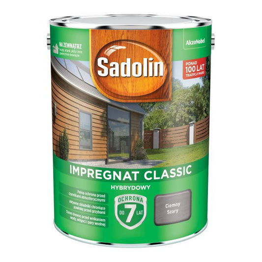 Sadolin hybrid træimpregnering mørkegrå 4,5 l