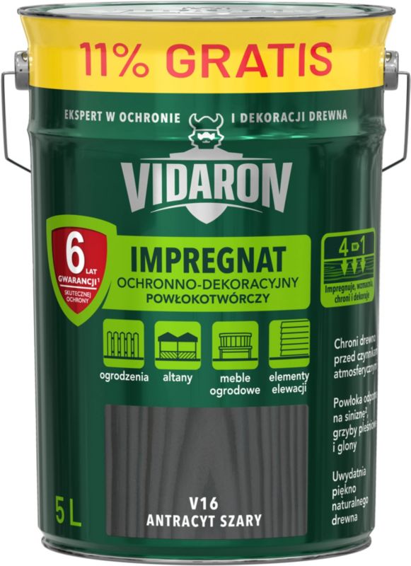Vidaron træimprægnering antracit 4,5 l + 11%