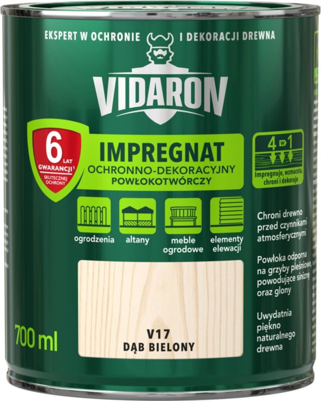 Vidaron træimprægnering i farven hvidvasket eg 0,7 l
