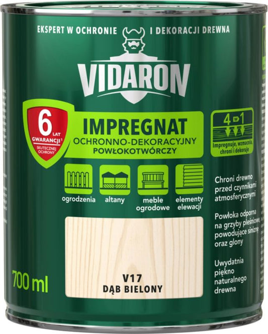 Vidaron træimprægnering i farven hvidvasket eg 0,7 l