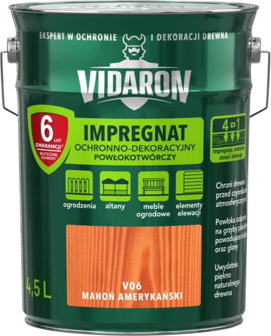 Vidaron træimprægnering amerikansk mahogni 4,5 l