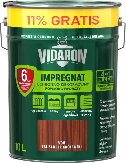 Vidaron træimprægnering i farven kongelig palisander 9 l + 11%
