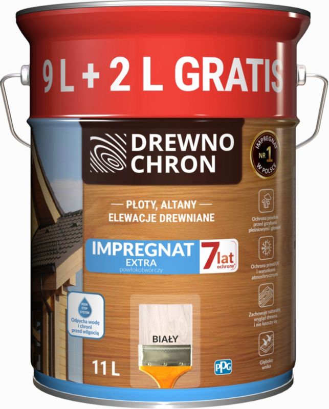 Drewnochron Extra træimpregnering 9 l + 2 l hvid