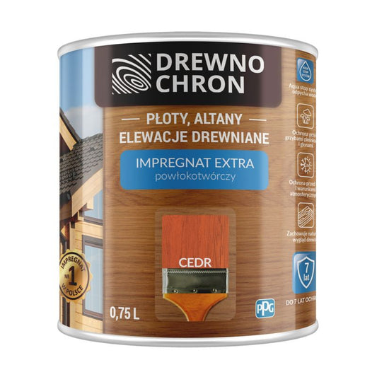 Drewnochron Extra overfladebeskyttende imprægnering cedar 0,75 l