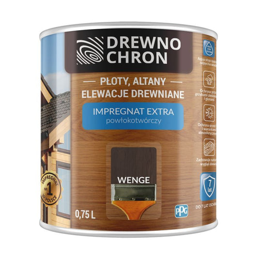 Drewnochron Extra træimprægnering med overfladebeskyttelse wenge 0,75 l