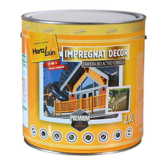 HartzLack Decor impregnering mørk fyrretræ 2,5 l