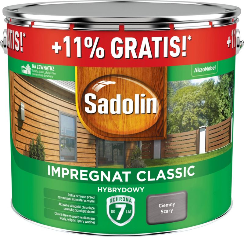Sadolin Classic hybridimprægnering mørkegrå 10 l