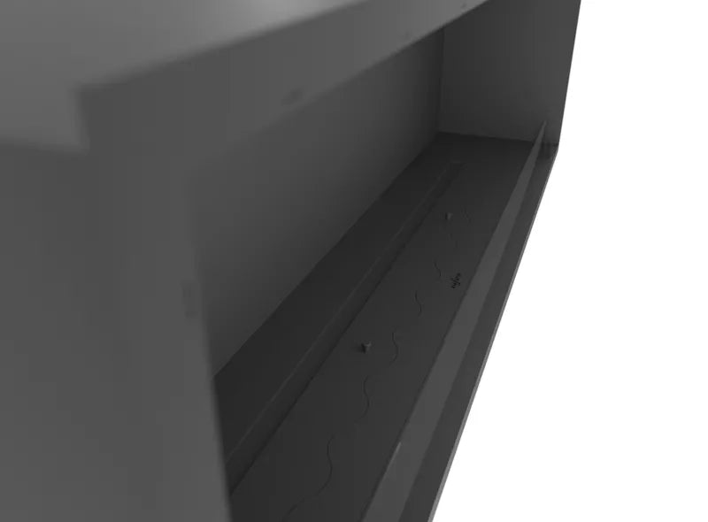 Indbygningsbiopejs SLIM 150 cm med Glas Sort