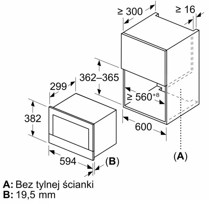 Indbygningsmikroovn BFR7221B1 21 Liter 900W
