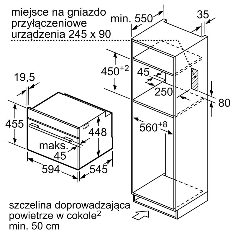 Indbygningsmikroovn CE732GXB1 36 Liter med Grill