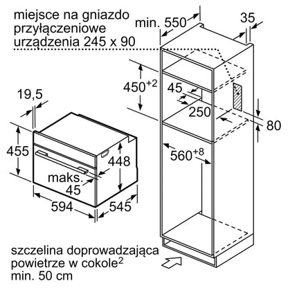 Indbygningsmikroovn CE732GXB1 36 Liter med Grill