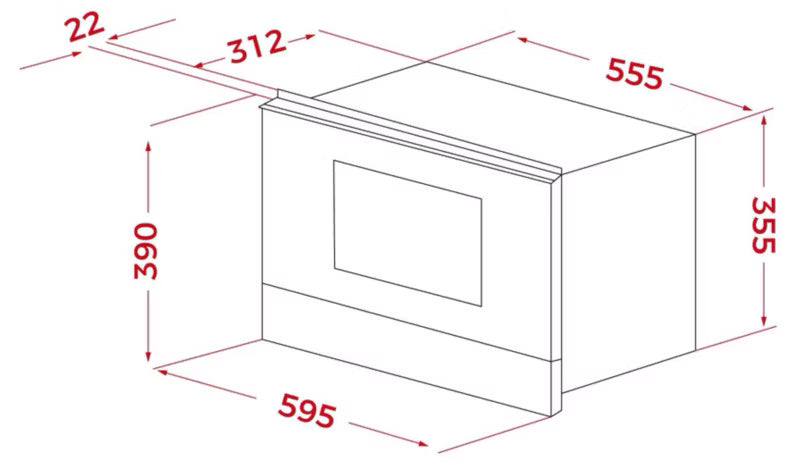 Indbygningsmikroovn ML 82-G1 BIS L 22 Liter Sort Mat