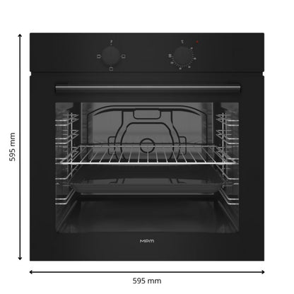 Indbygningsovn 60 cm 86L Sort
