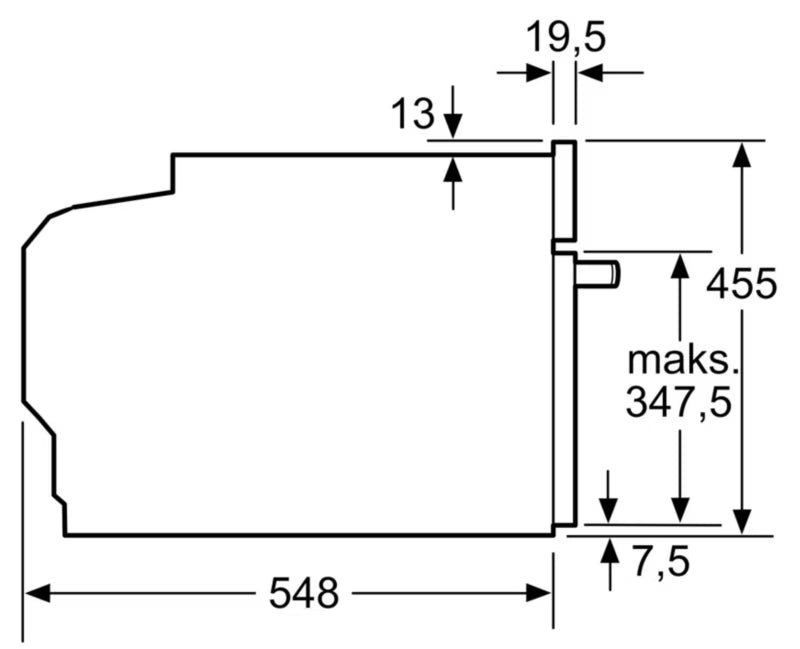 Indbygningsovn CB734G1B1 60 cm 47 Liter Sort