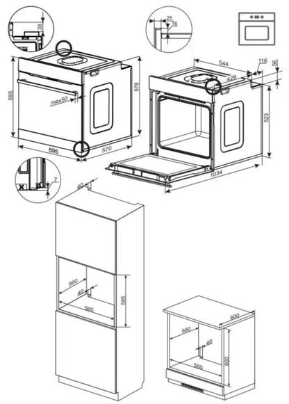 Indbygningsovn ED37615V 77 Liter Sort