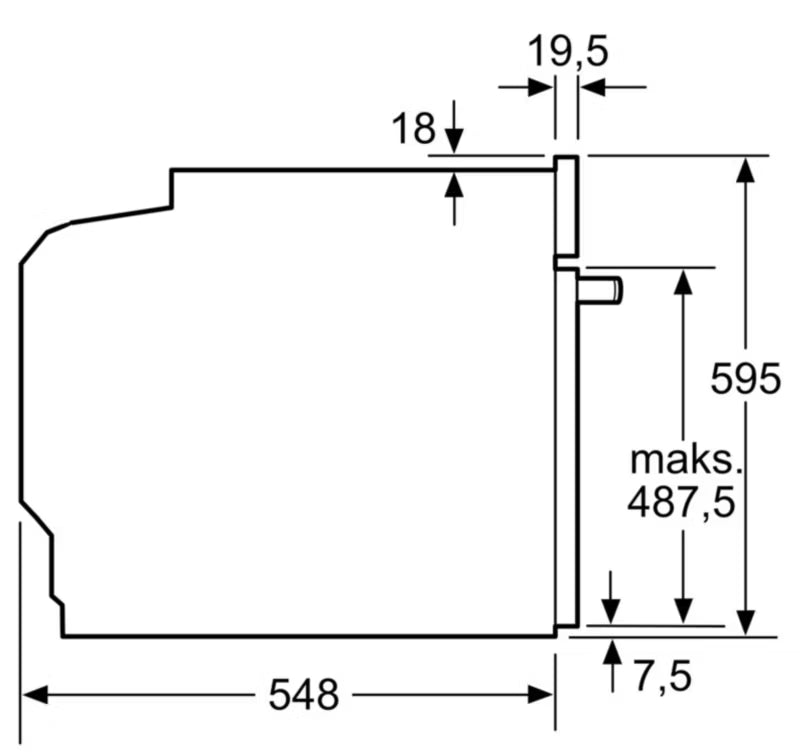 Indbygningsovn HB736G1B1 71 Liter Sort