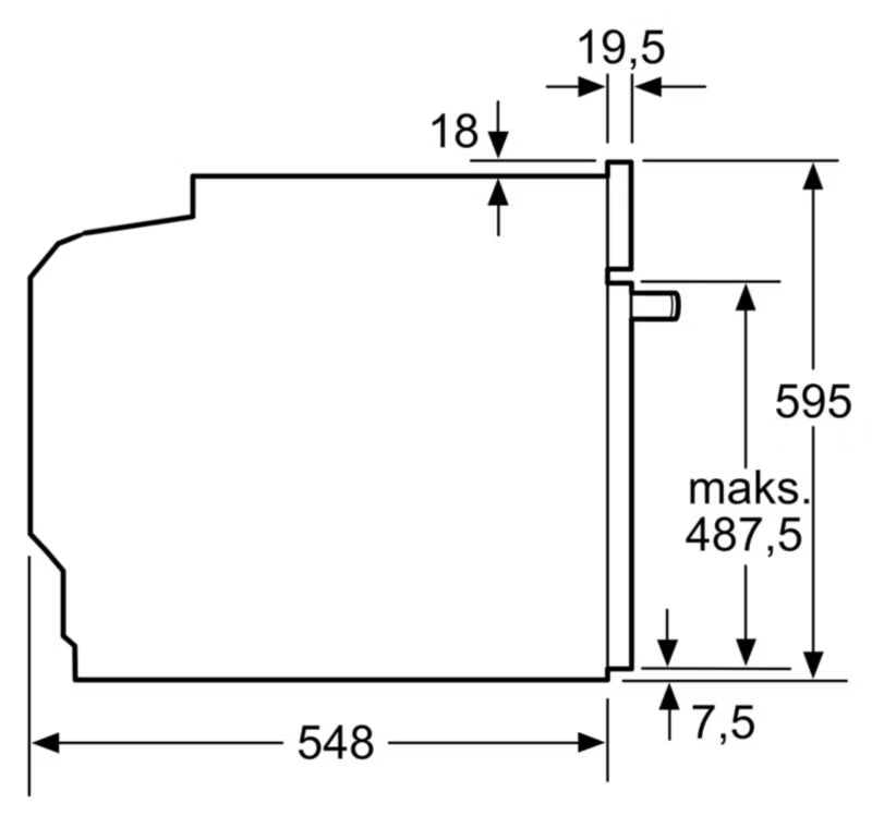 Indbygningsovn HB776G1B1 71 L Sort