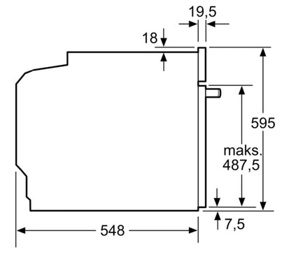 Indbygningsovn HBG7241B2 71 Liter Sort