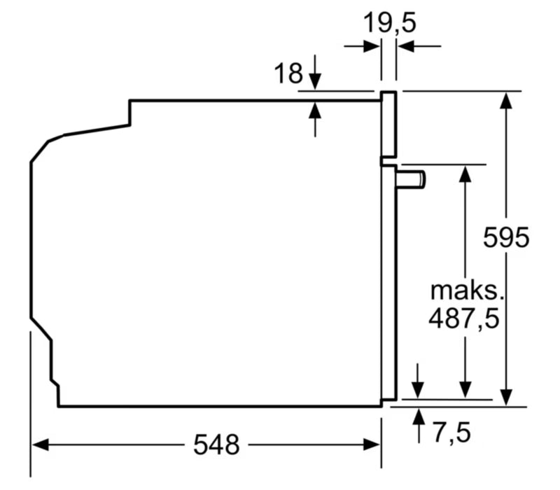 Indbygningsovn HBG7241B2 71 Liter Sort