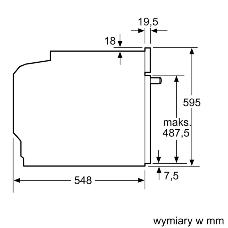 Indbygningsovn HBG7341B1 60x60 cm Sort