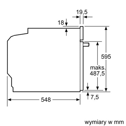 Indbygningsovn HBG7341B1 60x60 cm Sort