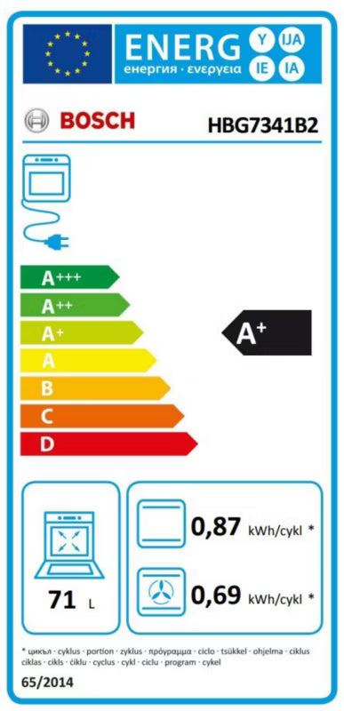 Indbygningsovn HBG7341B2 60x60 cm Sort