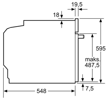Indbygningsovn HBG7363B1 71 Liter Sort