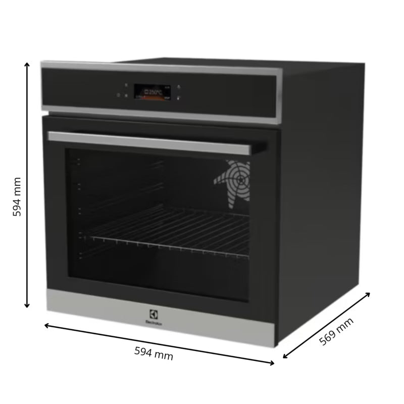 Indbygningsovn LOE8F38X 72 Liter Rustfrit Stål
