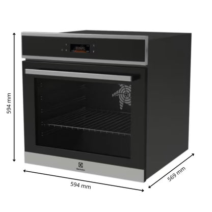 Indbygningsovn LOE8F38X 72 Liter Rustfrit Stål