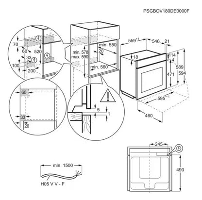 Indbygningsovn NBT9P83IAT 71 Liter Sort