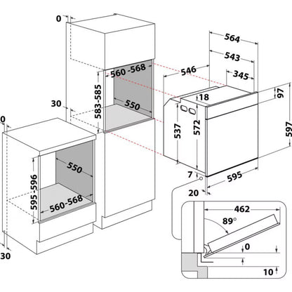 Indbygningsovn WOI6A8HT1SBA 60x60 cm Dampfunktion A+