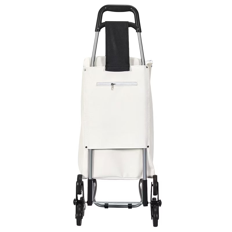 Indkøbsvogn Bistrot 95x36x31 cm Beige med Striber 6 Hjul