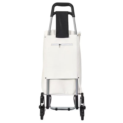 Indkøbsvogn Bistrot 95x36x31 cm Beige med Striber 6 Hjul