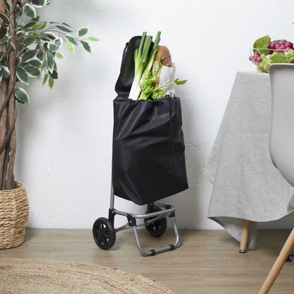 Indkøbsvogn Foldbar 87x35x28 cm Sort